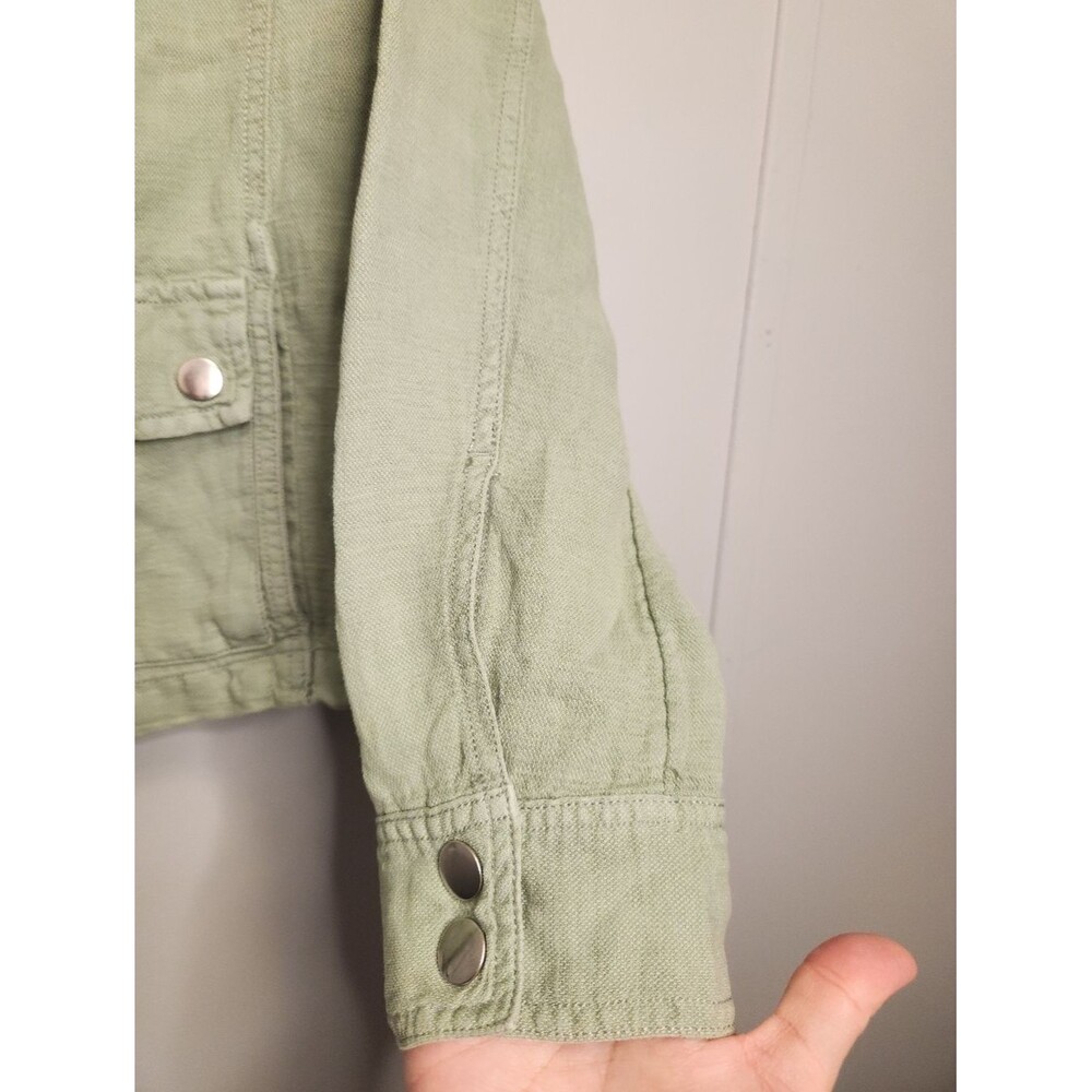 Christian Siriano Light Green Women's Linen Blend Utility Jacket Size M - Picture 6 of 12